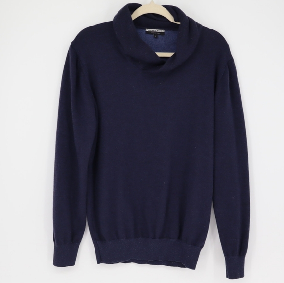 Marco‎ Fiori Men's Merino Extrafine Wool Navy Blue Cowl Neck Sweater Size Large - Picture 1 of 15
